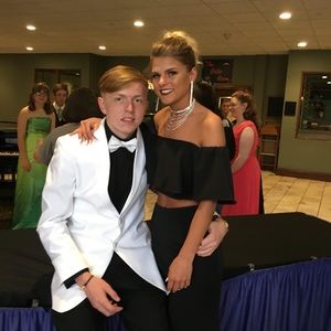 Black off the should prom dress